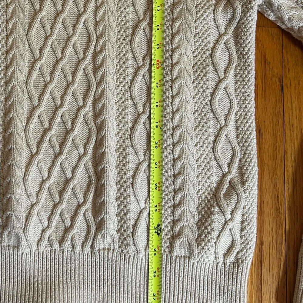 J.Crew 100% Cotton Cable Knit Sweater | Cream | Size L | Never Worn